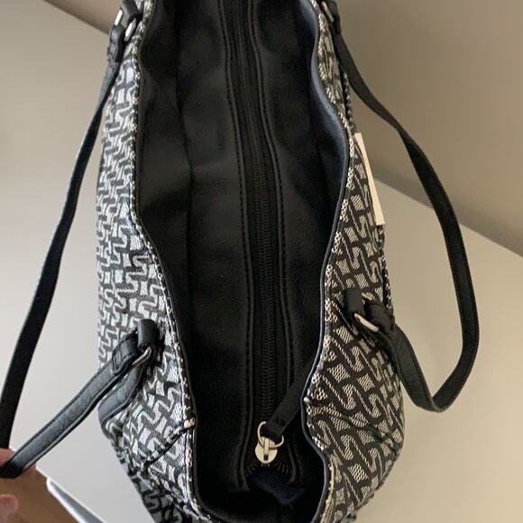 Nine West Jacquard Handbag Black and Gray - Picture 6 of 9